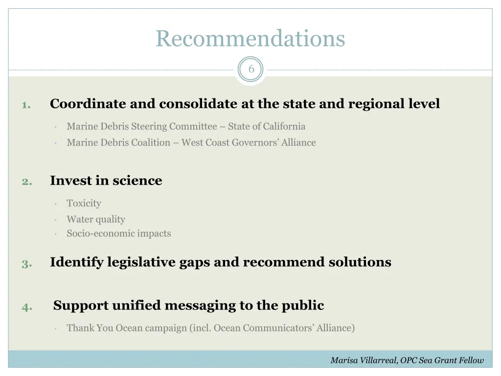 recommendations
