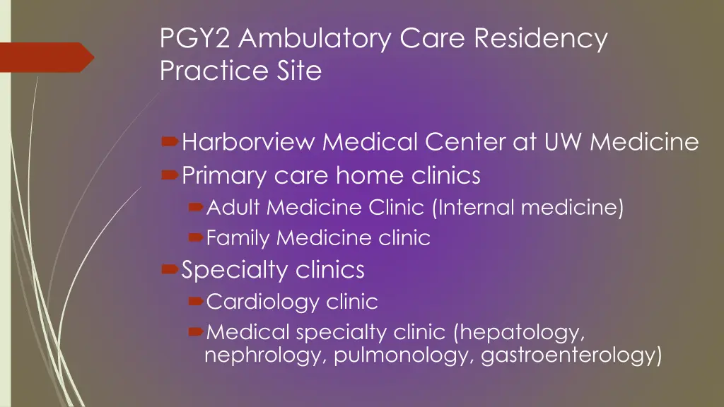 pgy2 ambulatory care residency practice site