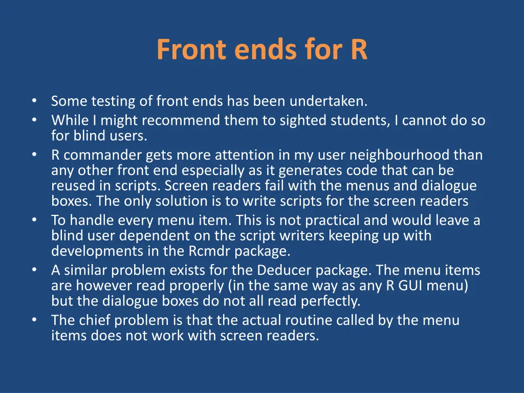 front ends for r