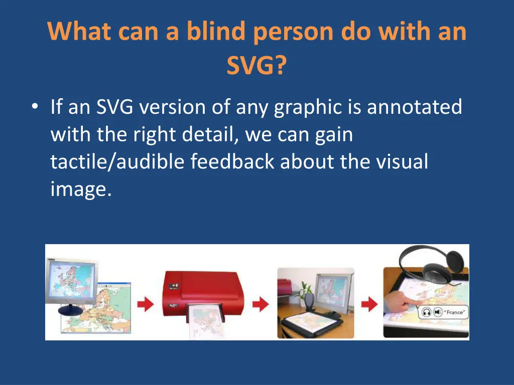 what can a blind person do with an svg
