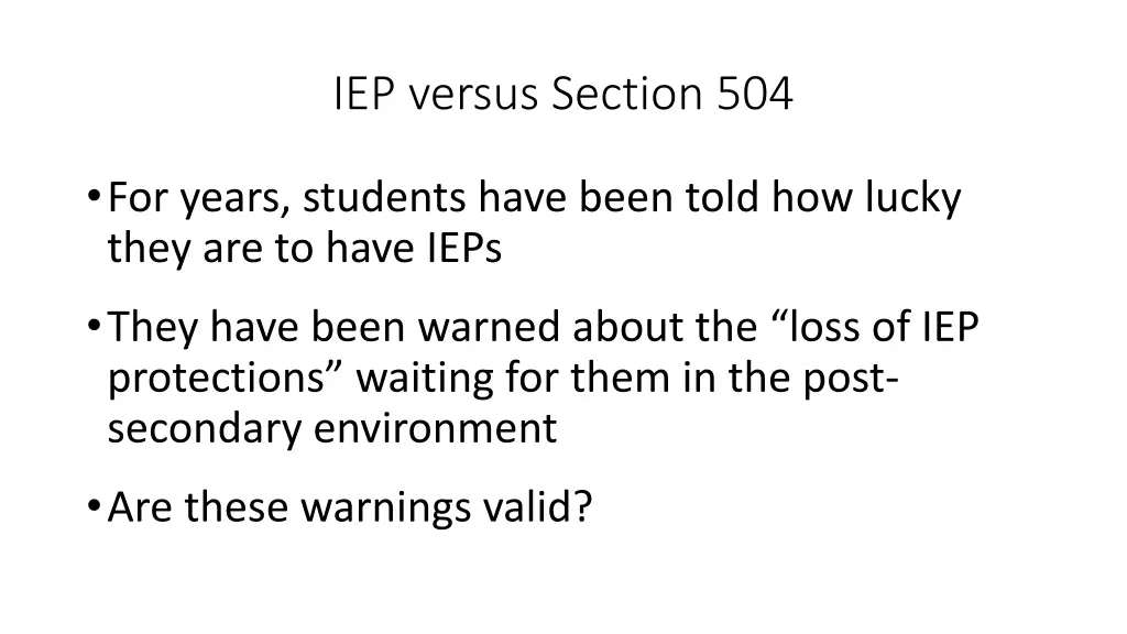 iep versus section 504