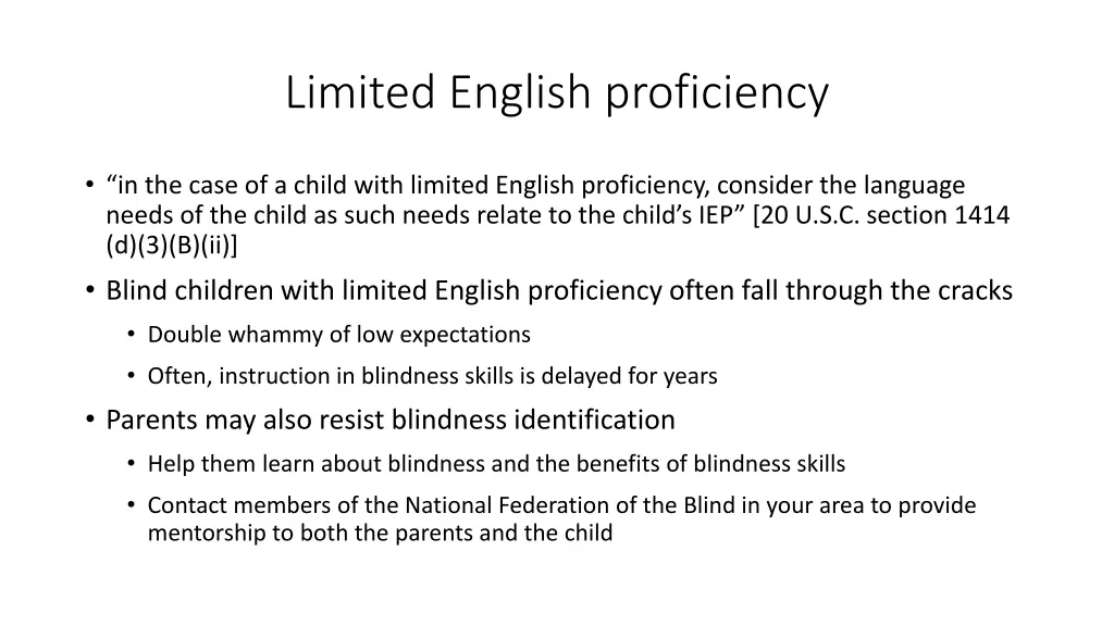 limited english proficiency