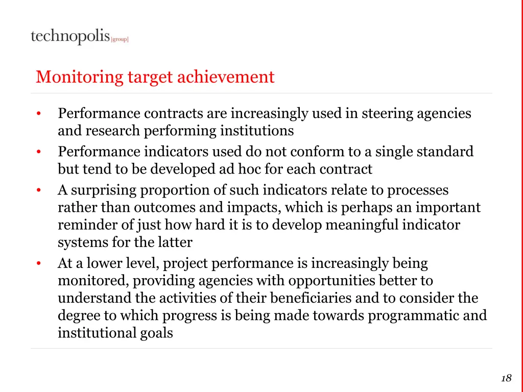 monitoring target achievement