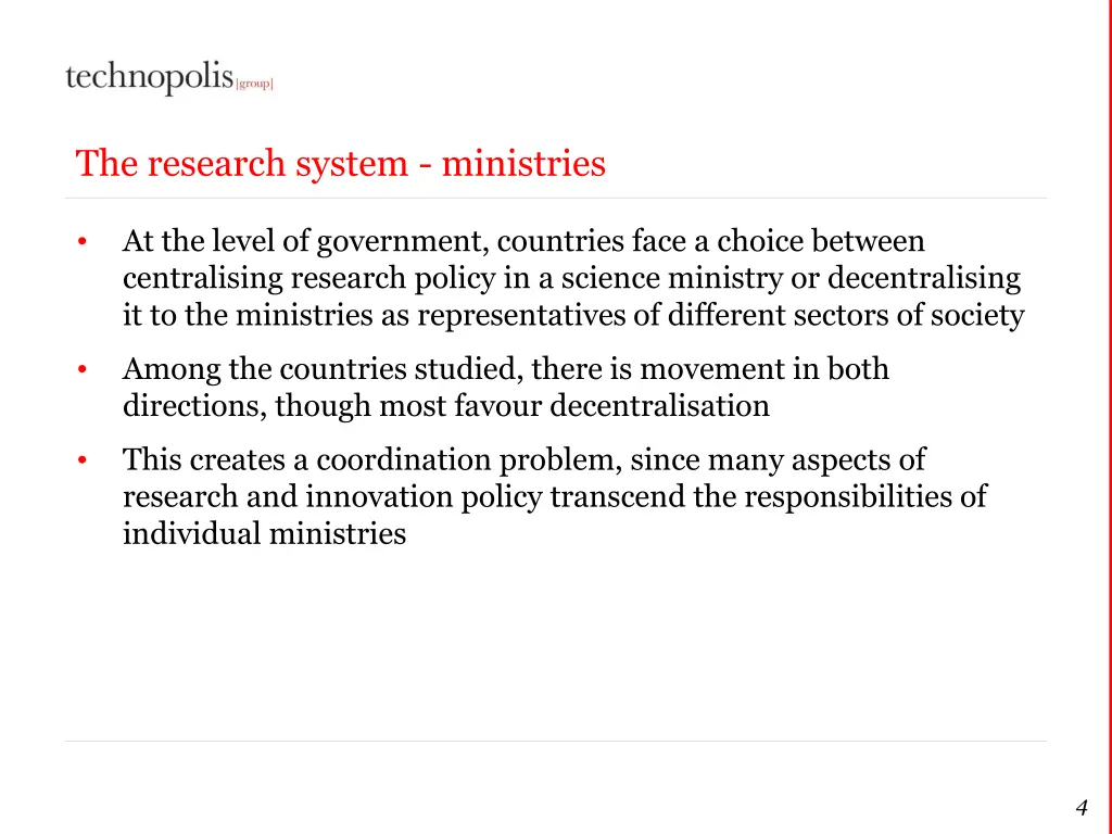 the research system ministries