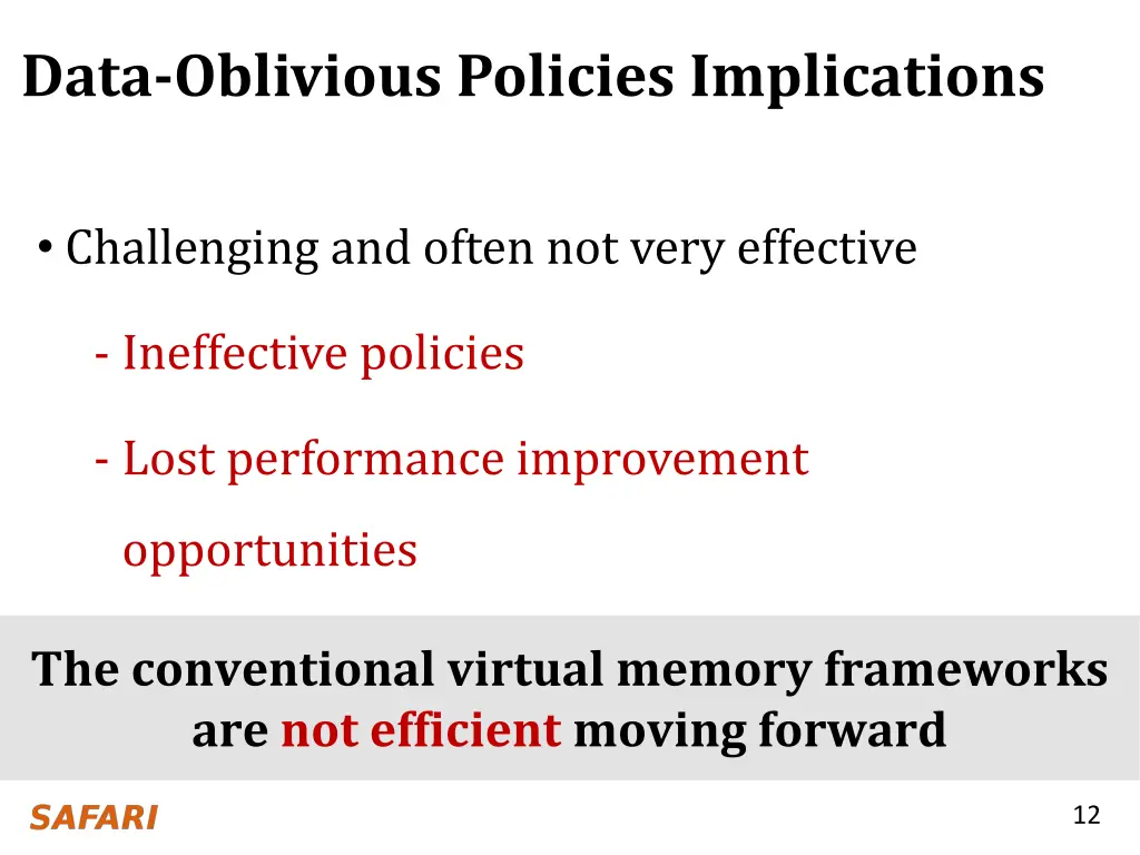 data oblivious policies implications