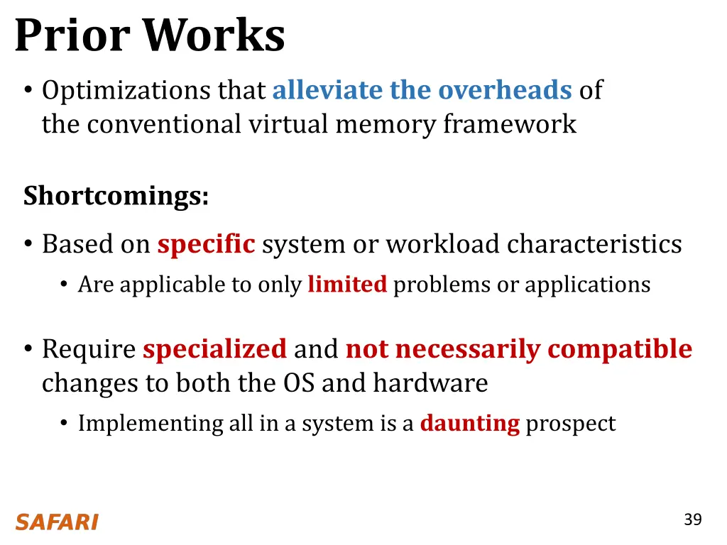 prior works optimizations that alleviate