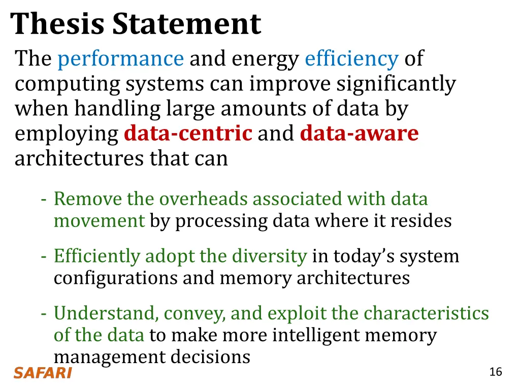 thesis statement the performance and energy
