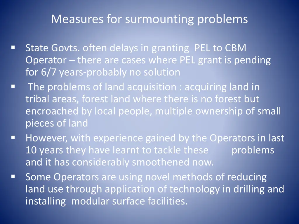 measures for surmounting problems