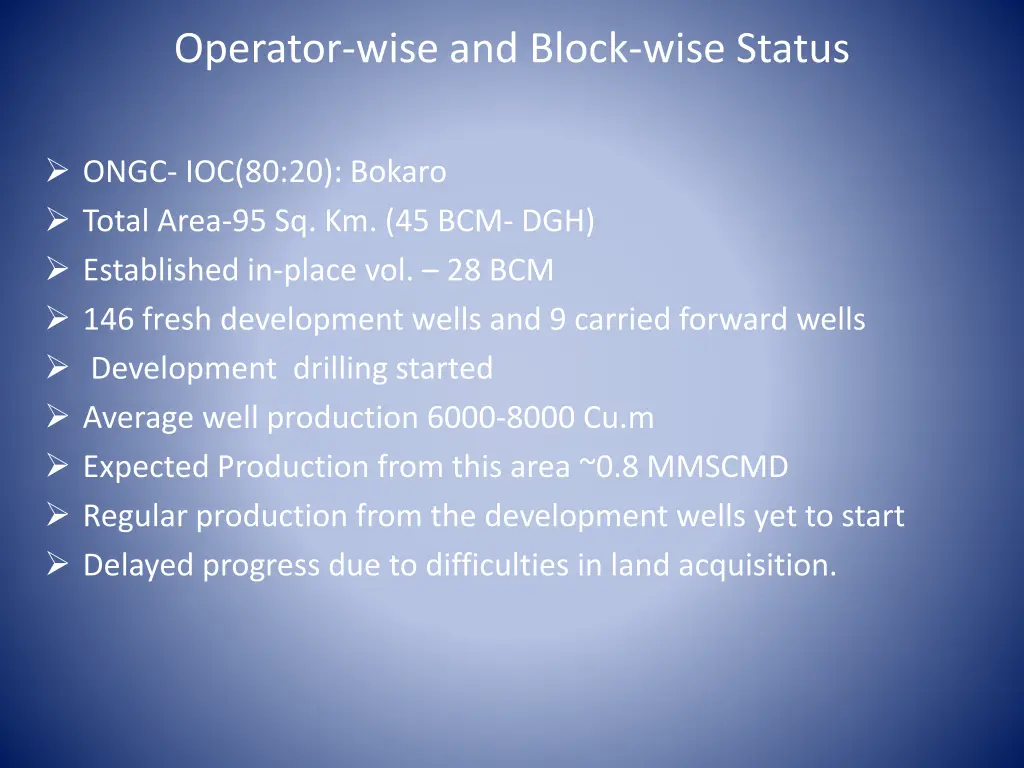 operator wise and block wise status 5
