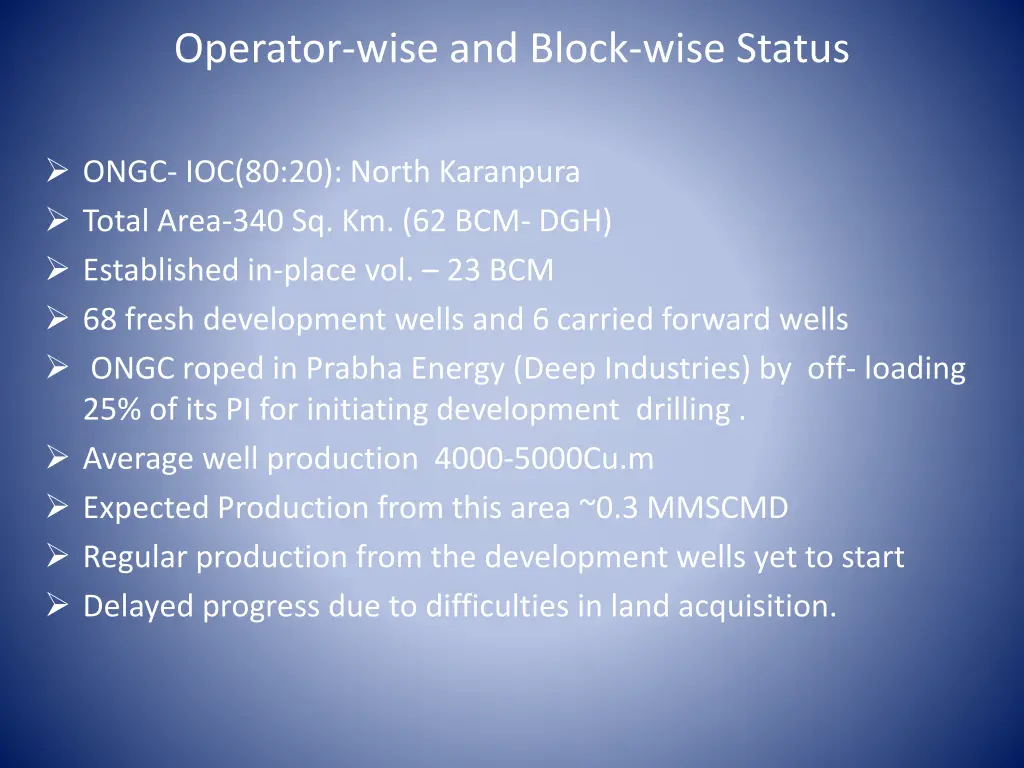 operator wise and block wise status 6