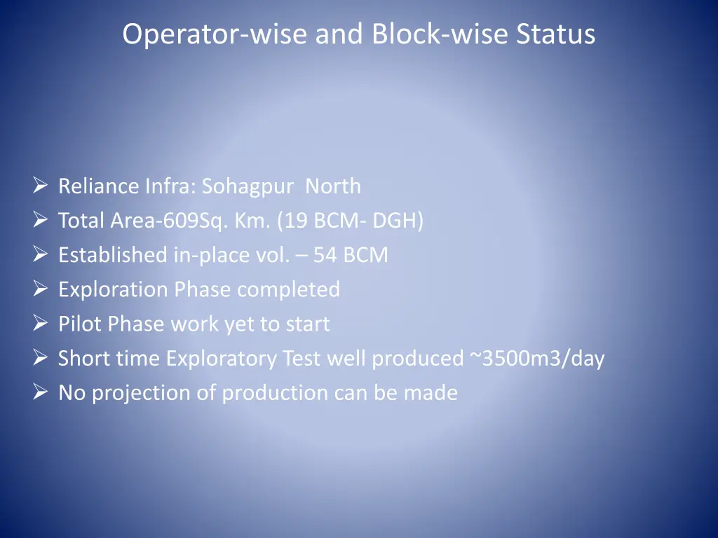 operator wise and block wise status 7