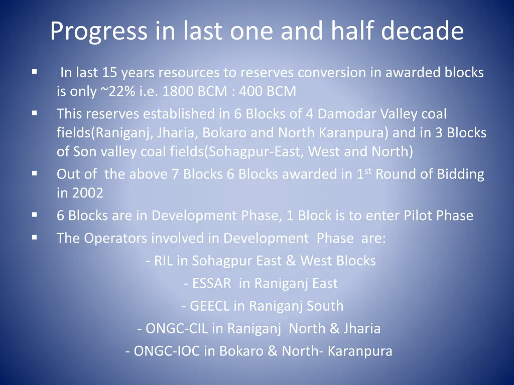 progress in last one and half decade