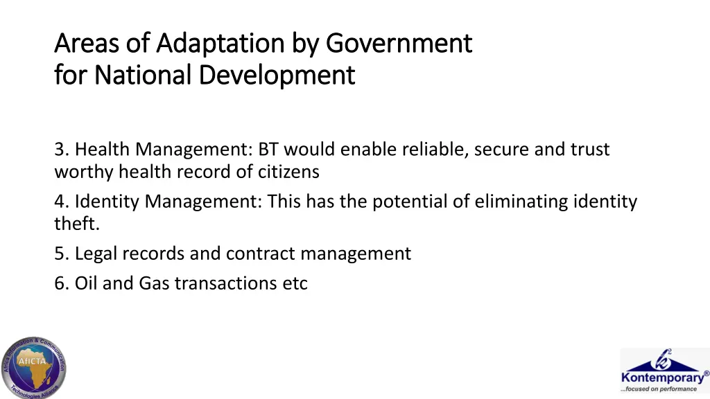 areas of adaptation by government areas 1