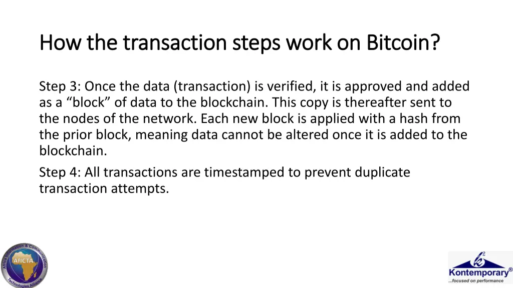 how the transaction steps work on bitcoin 1