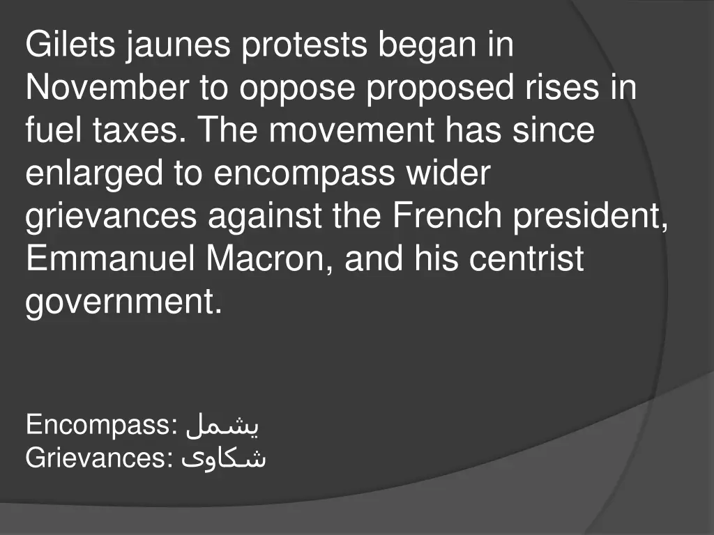gilets jaunes protests began in november