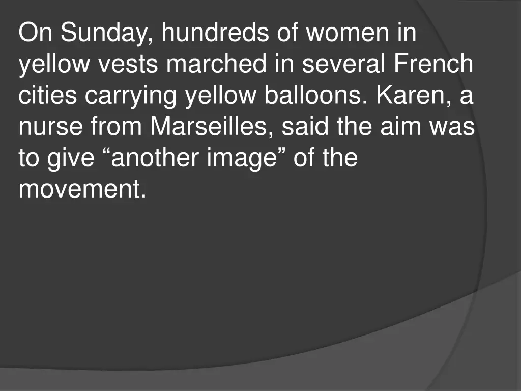on sunday hundreds of women in yellow vests
