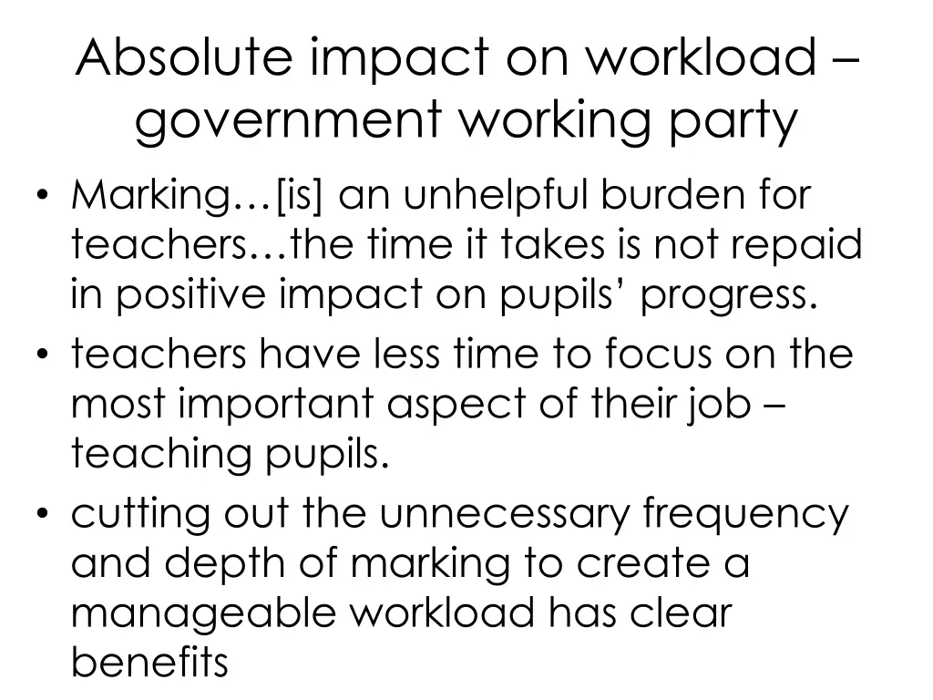 absolute impact on workload government working 1
