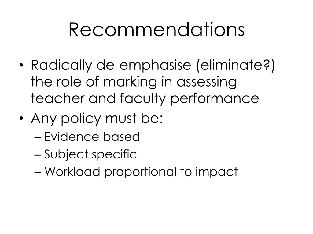 recommendations