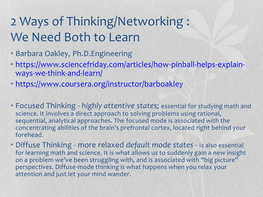 2 ways of thinking networking we need both