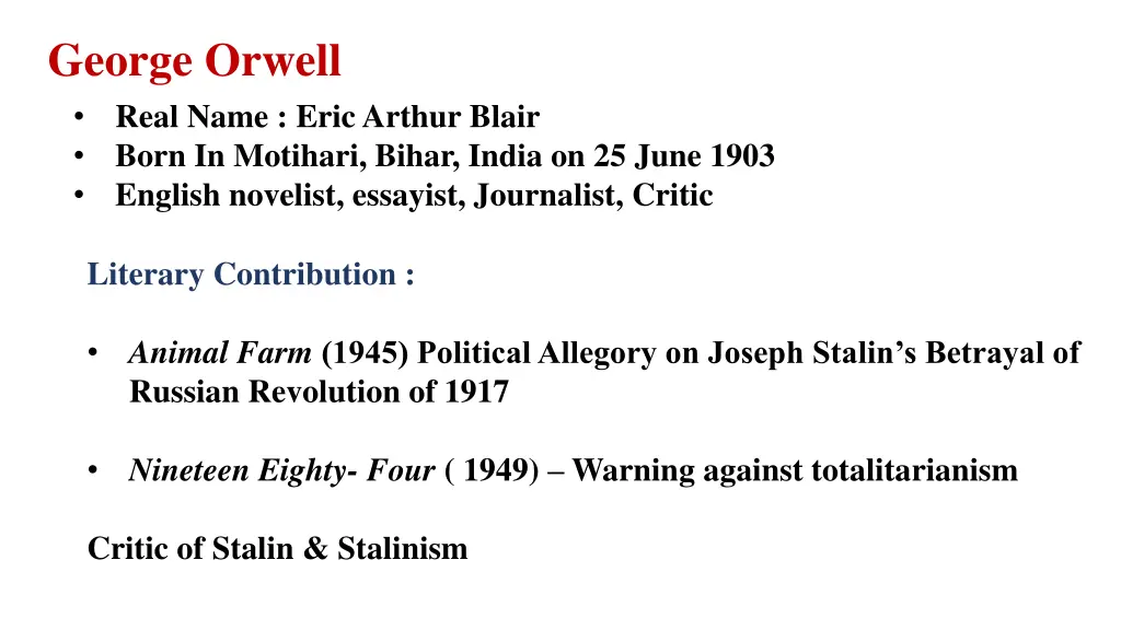 george orwell real name eric arthur blair born