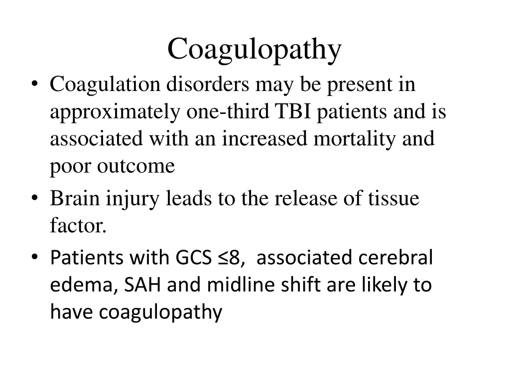 coagulopathy