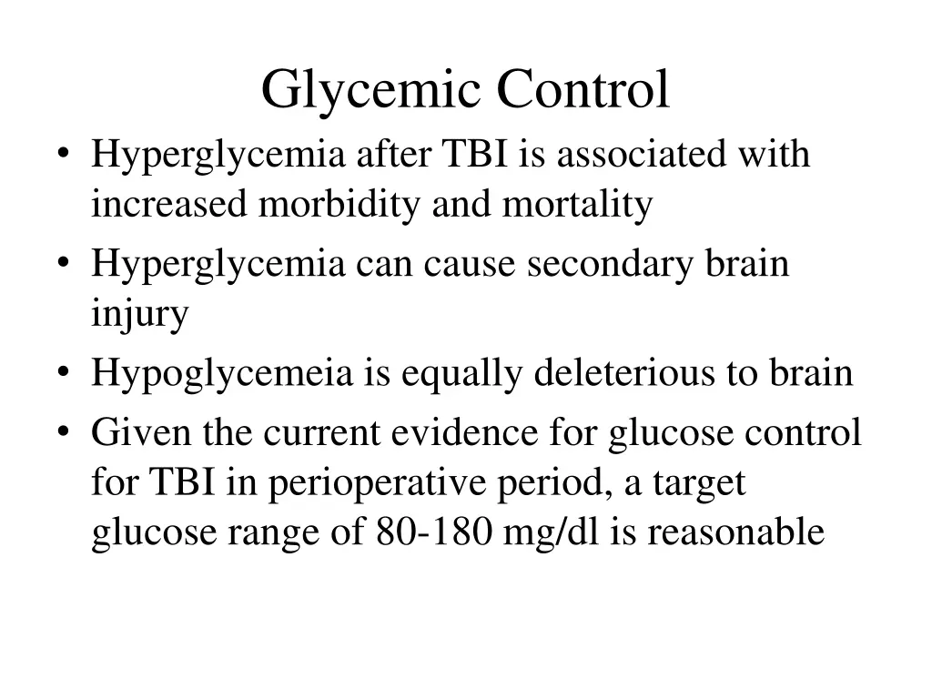 glycemic control hyperglycemia after
