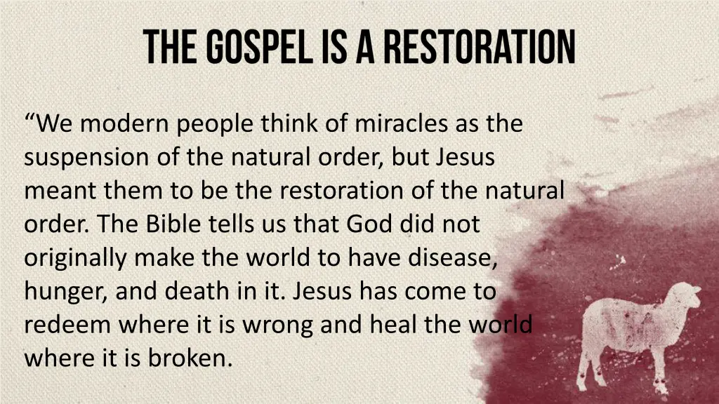 we modern people think of miracles