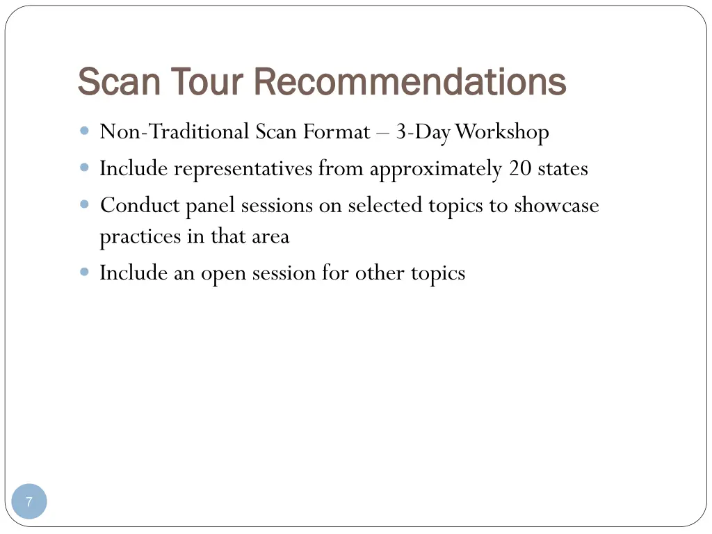 scan tour recommendations scan tour