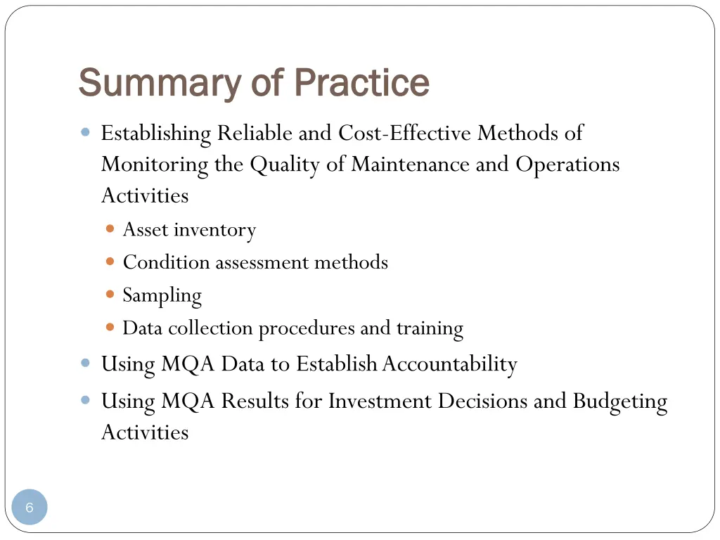 summary of practice summary of practice