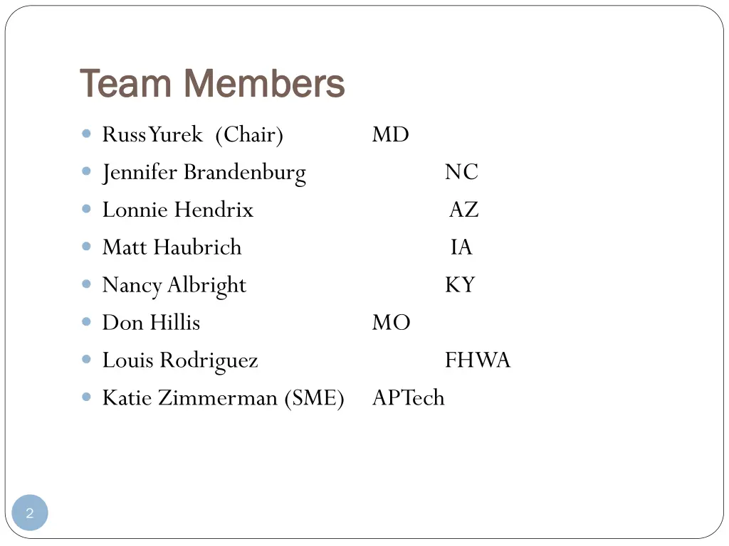 team members team members