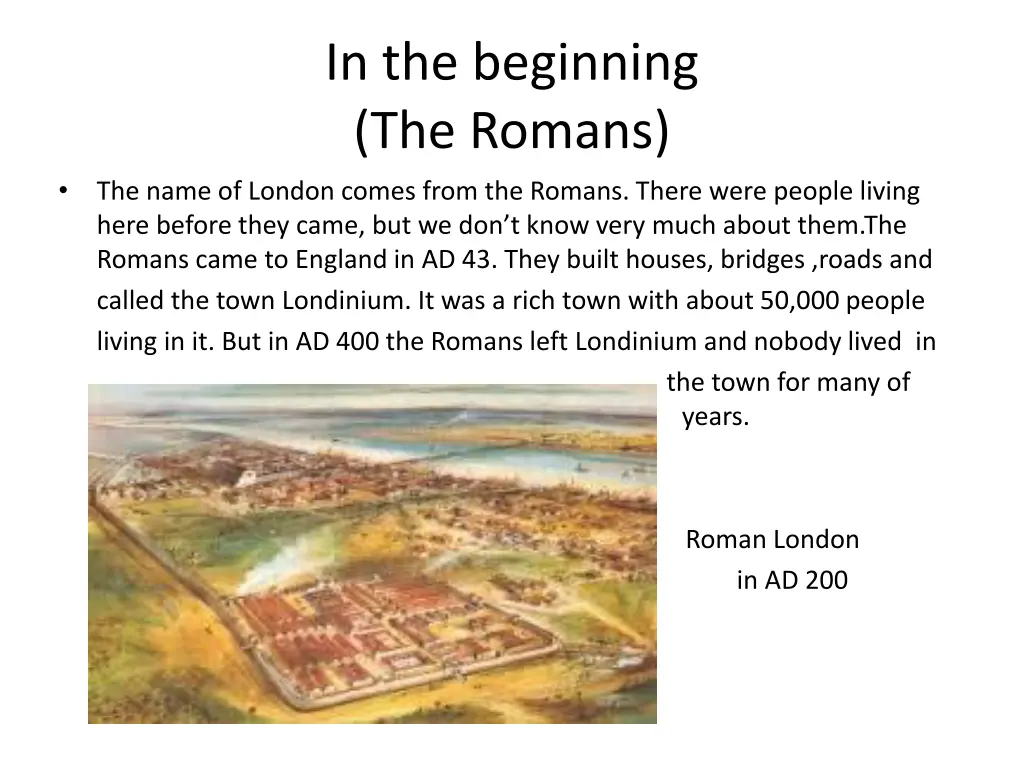 in the beginning the romans