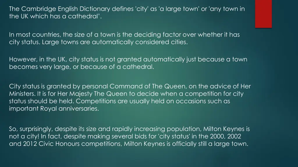 the cambridge english dictionary defines city