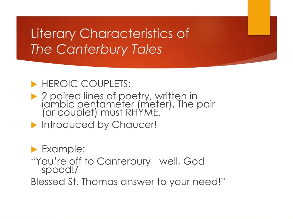 literary characteristics of the canterbury tales 1