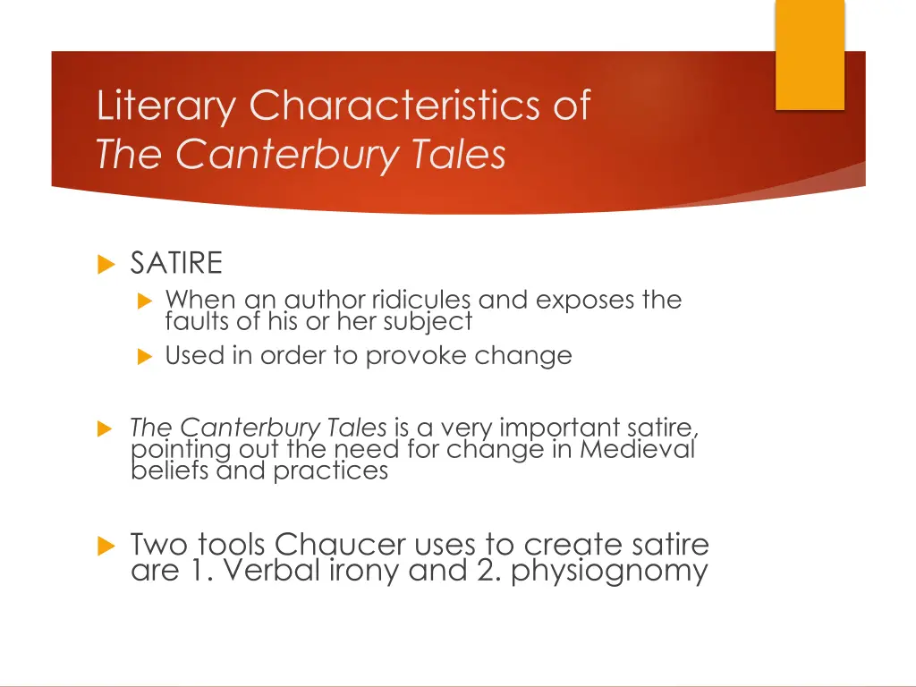 literary characteristics of the canterbury tales 2