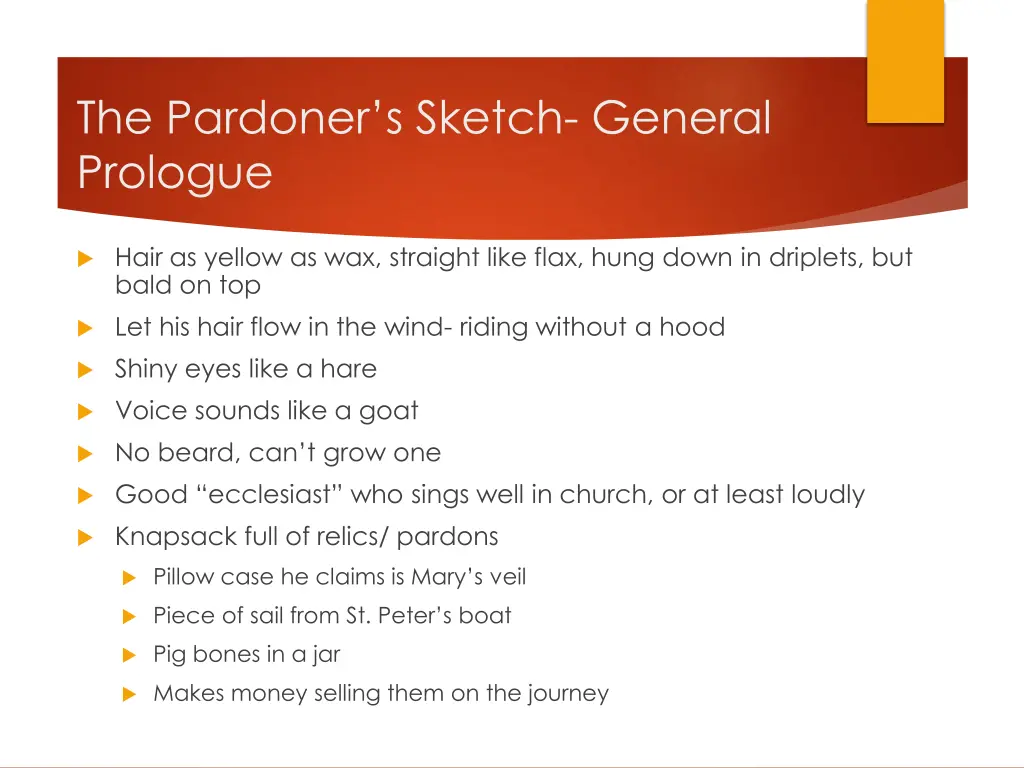 the pardoner s sketch general prologue