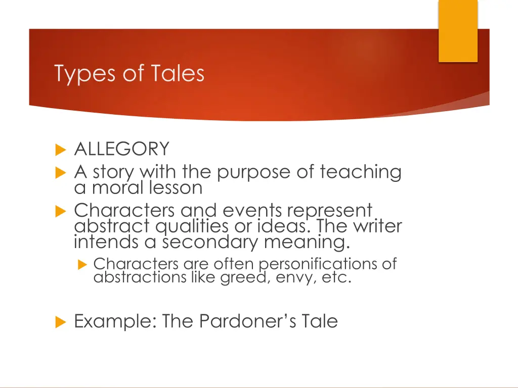 types of tales