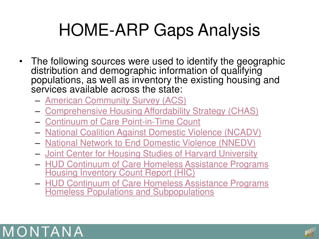 home arp gaps analysis