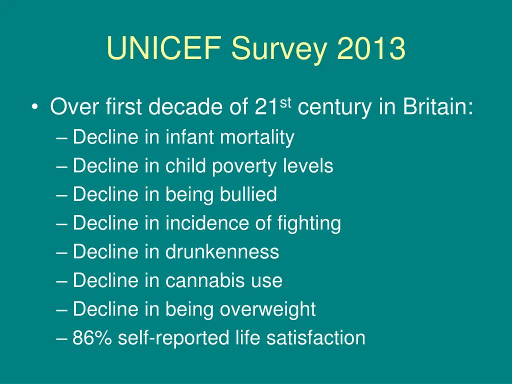 unicef survey 2013