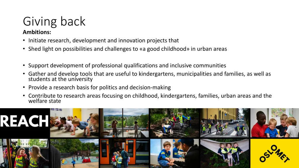 giving back ambitions initiate research
