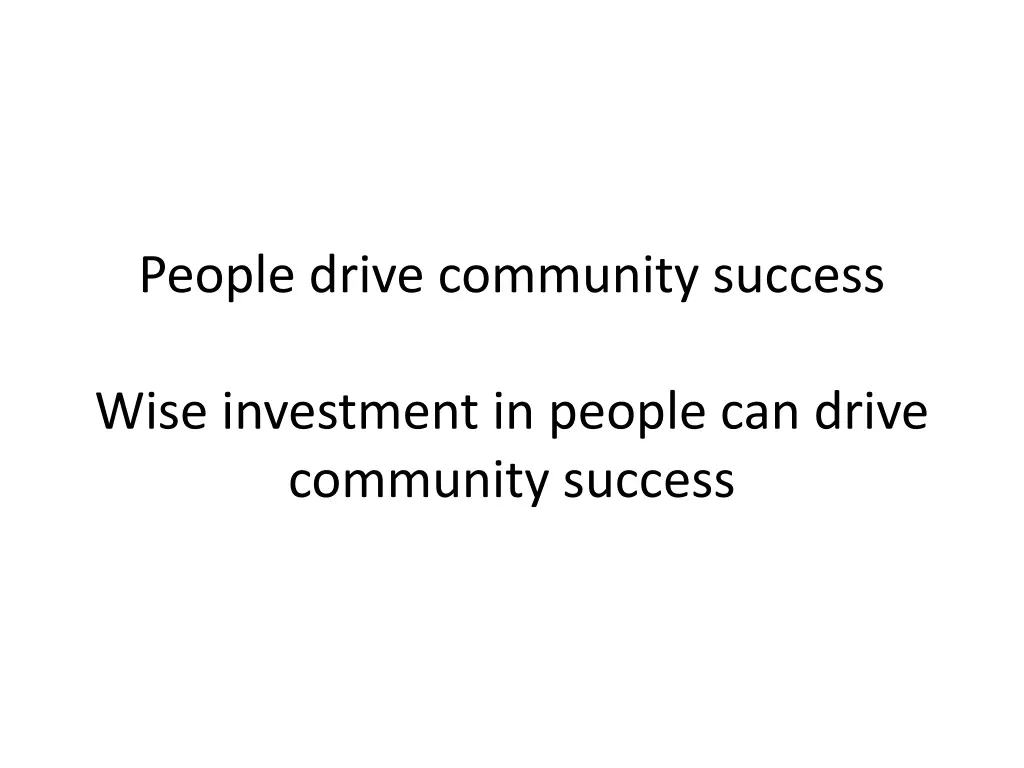 people drive community success