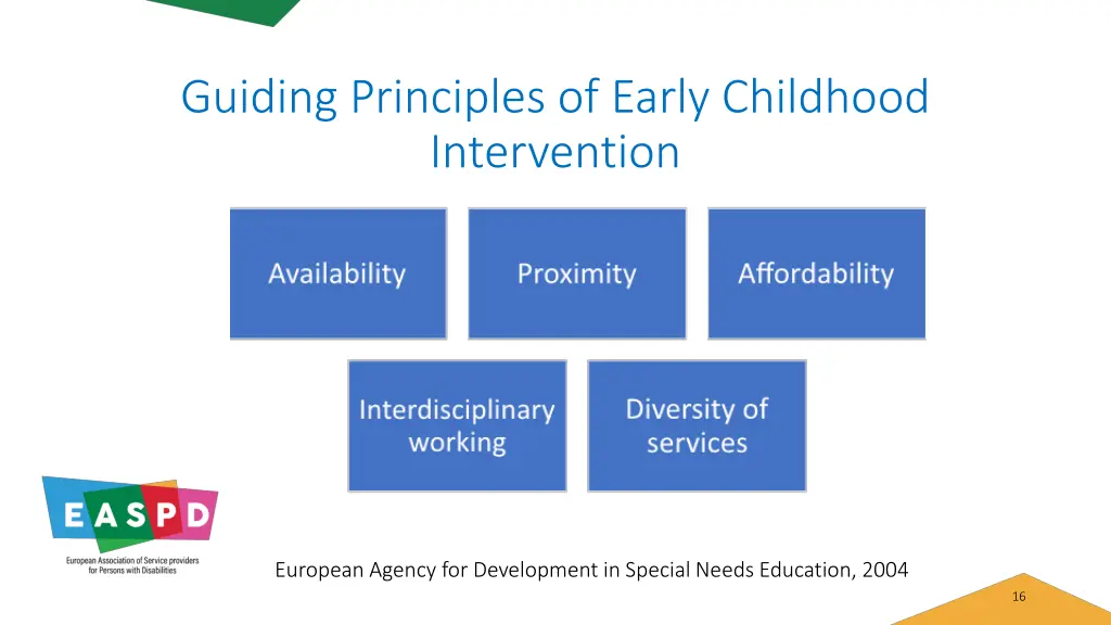 guiding principles of early childhood intervention