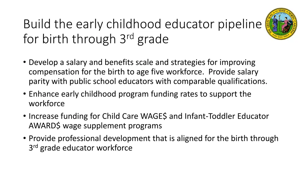 build the early childhood educator pipeline