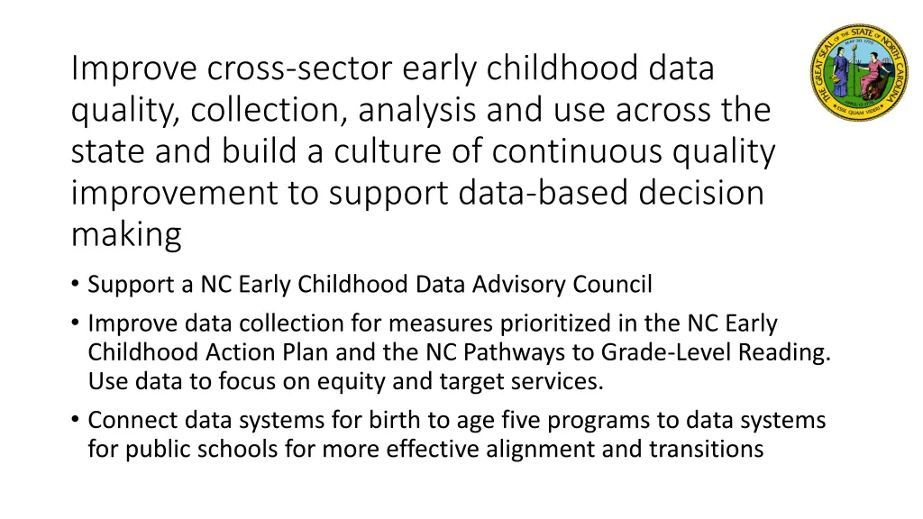 improve cross sector early childhood data quality