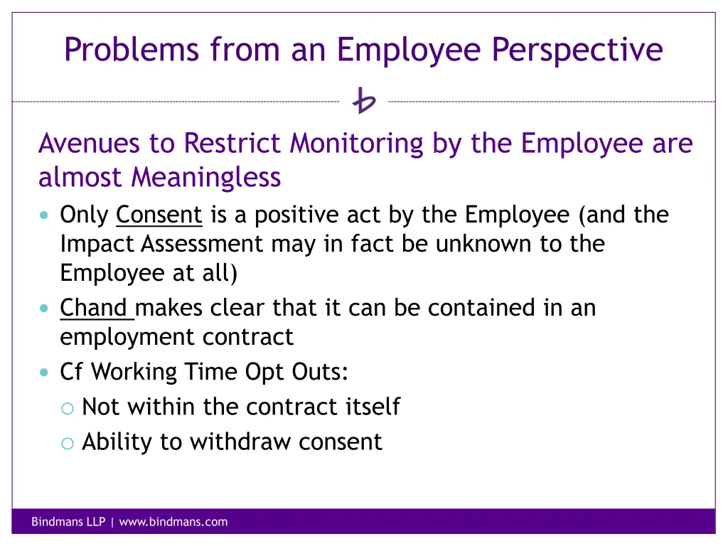 problems from an employee perspective