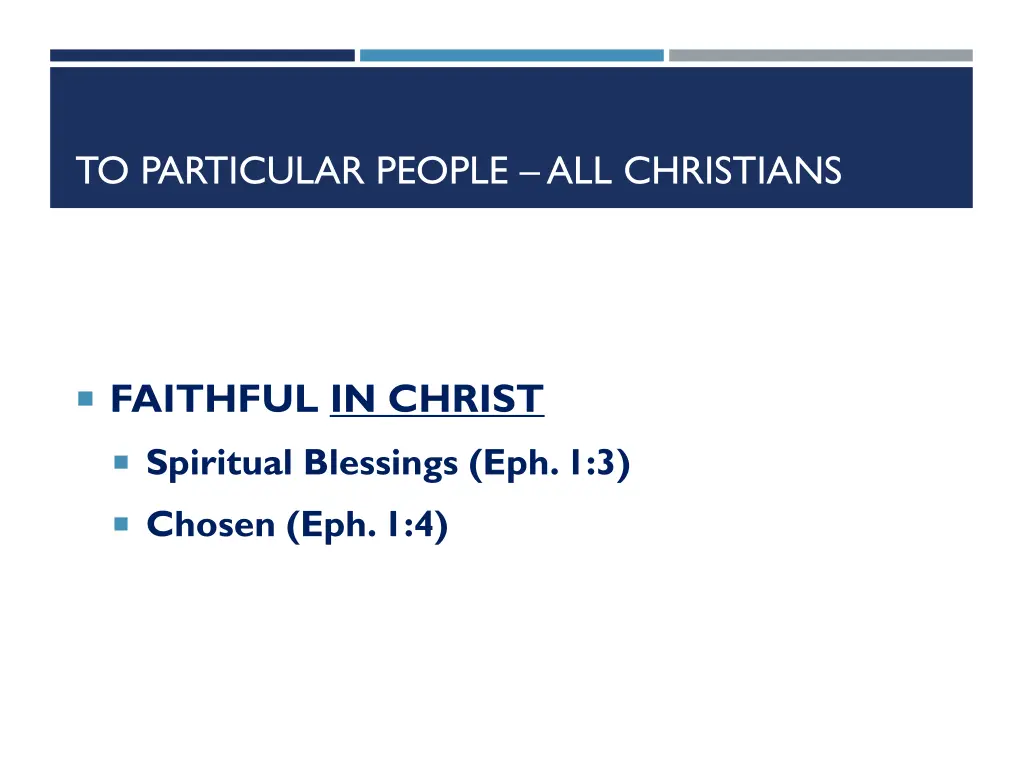 to particular people all christians 10