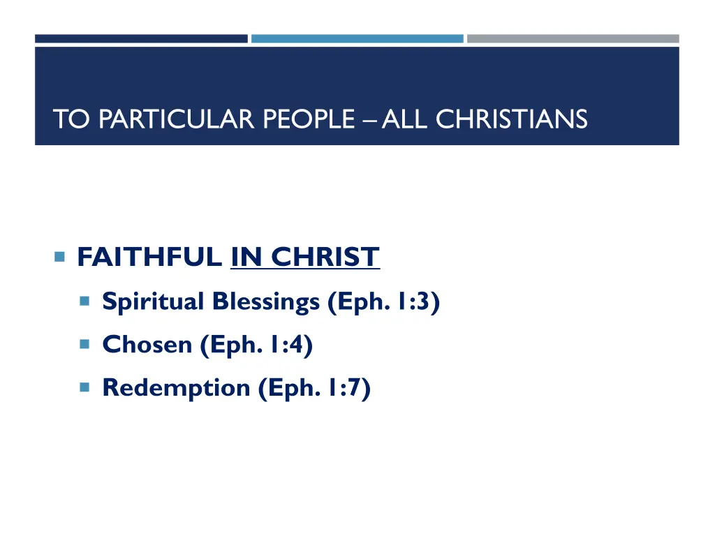 to particular people all christians 11