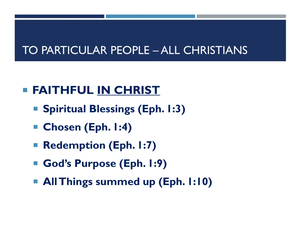 to particular people all christians 13