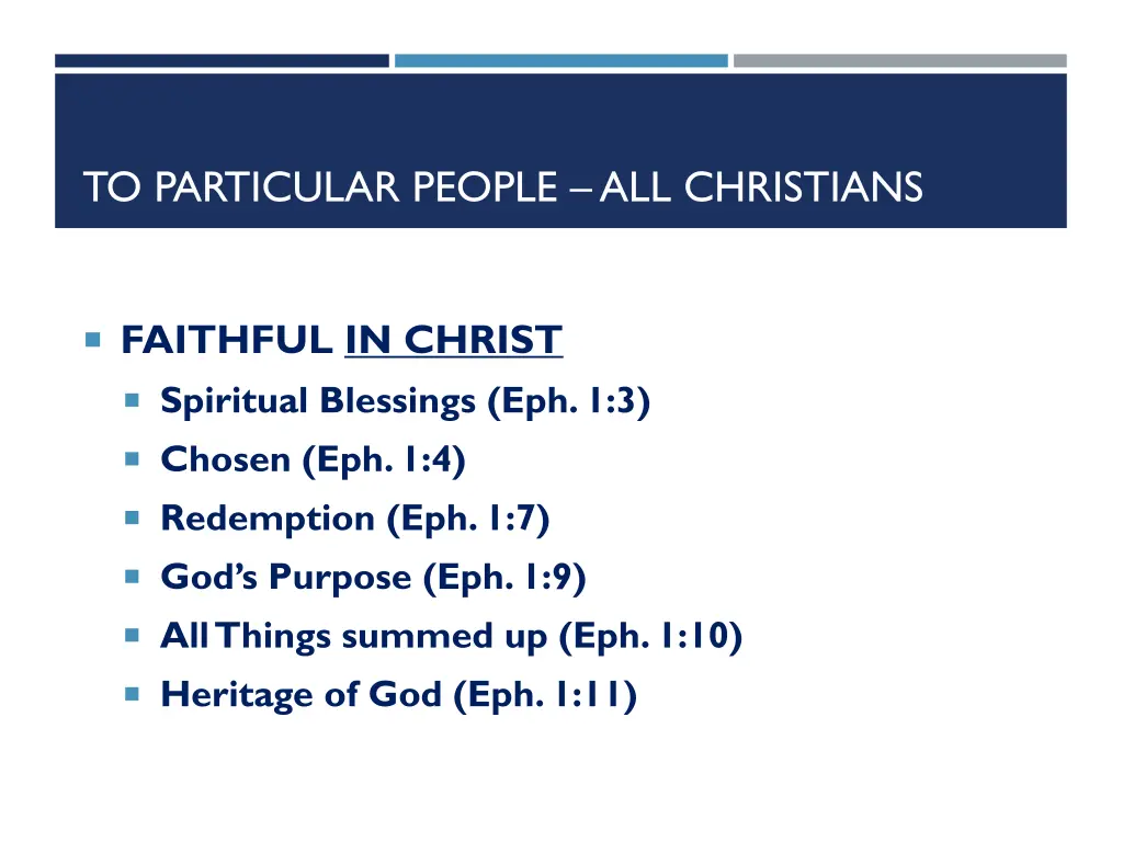 to particular people all christians 14