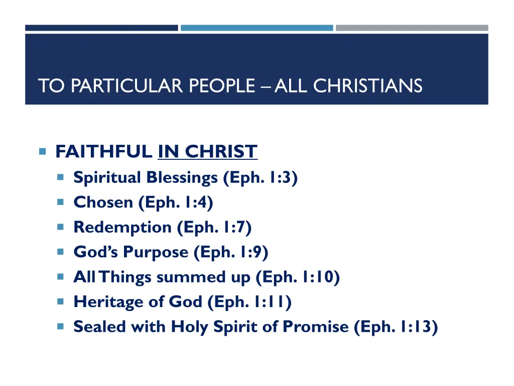 to particular people all christians 15