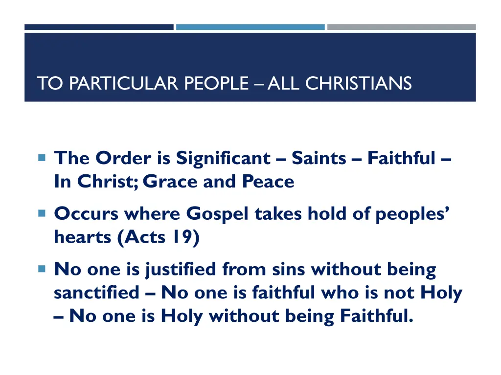 to particular people all christians 18